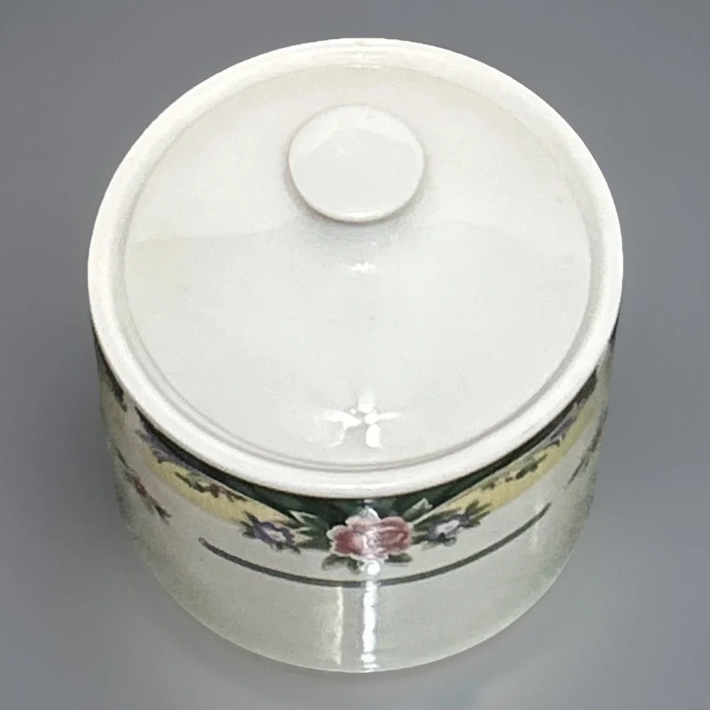 Excel Legend 435 Fine China Creamer & Lidded Sugar Bowl Set Floral Pink Rose Vtg